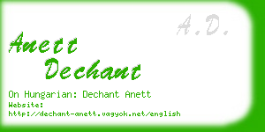 anett dechant business card